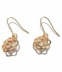 Boucles d'oreilles dorées fleur de strass