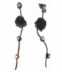 Boucles d'oreilles roses noires et strass