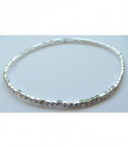 Bracelet strass élastique blanc