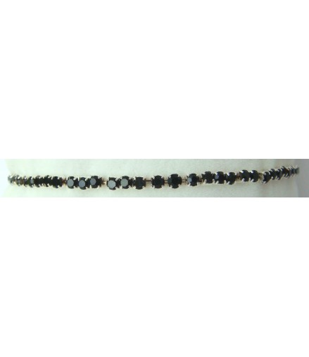 Bracelet strass élastique noir