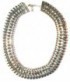 Collier large maille argentée