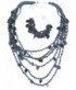 Collier et bracelet en maille et perles, anthracite