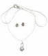 Pendentif sur chaine et boucles d'oreilles strass blanc