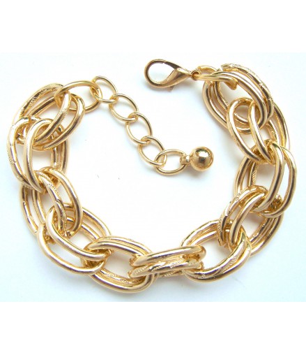 Bracelet chaines dorées entrelacées