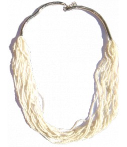 Collier perles de rocaille nacrées