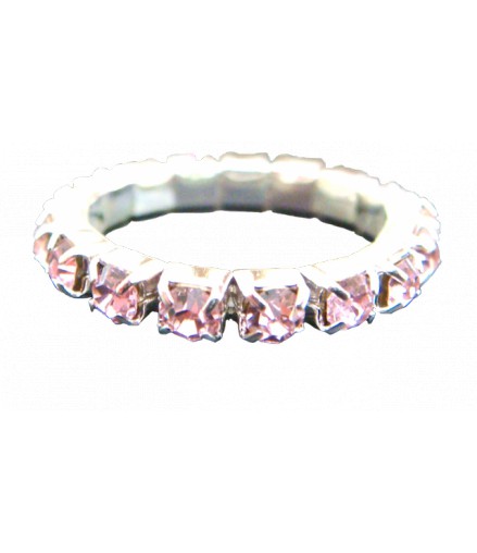 Bague strass roses élastique