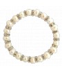 Bracelet élastique, veritables perles de culture d'eau douce blanches et strass