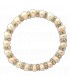 Bracelet élastique, veritables perles de culture d'eau douce rosées et strass