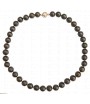 Superbe collier en véritables perles de culture d'eau douce d'Asie noires, fermoir aimant