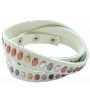 Bracelet blanc 3 tours style cuir et clous 3 couleurs