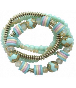 bracelet élastique pastel perles
