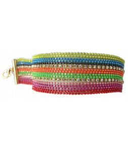 bracelet chainettes couleur et strass