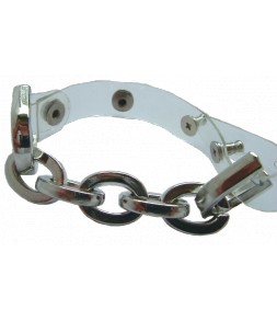 bracelet transparent design et chaine argentée
