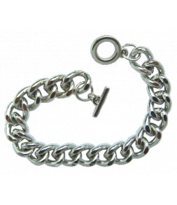 bracelet chaine argentée rhodié
