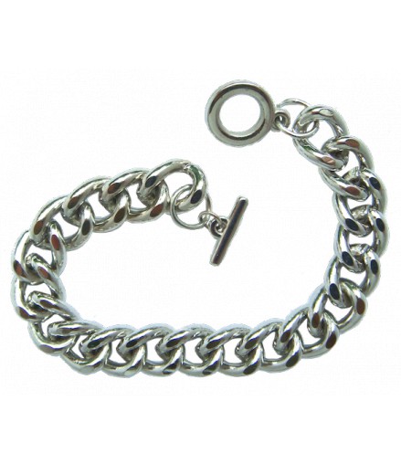 bracelet chaine argentée rhodié