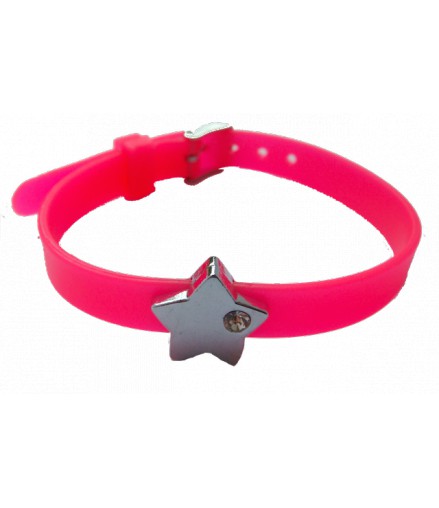 bracelet ceinture plastique rose