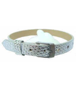 bracelet ceinture argenté effet serpent