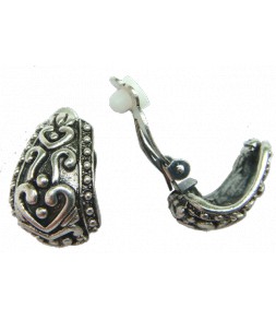 boucles d'oreilles fantaisie clips argentées