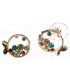 Boucles d'oreilles poissons dorés et strass couleur