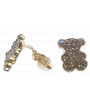 Boucles d'oreilles oursons dorées, CLIPS, strass