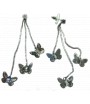 Boucles d'oreilles papillons anthracite et strass