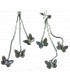 Boucles d'oreilles papillons anthracite et strass