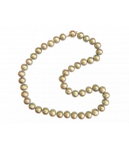 Collier véritables perles de culture d'eau douce d'Asie grises fermoir aimant