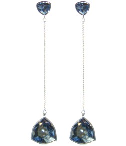 Magnifiques pendants strass bleu gris clair