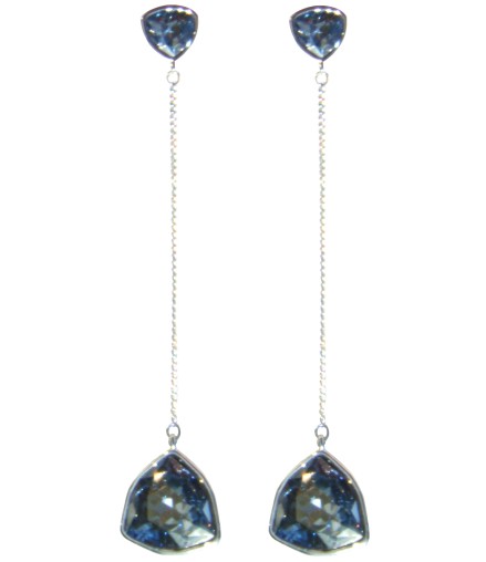 Magnifiques pendants strass bleu gris clair