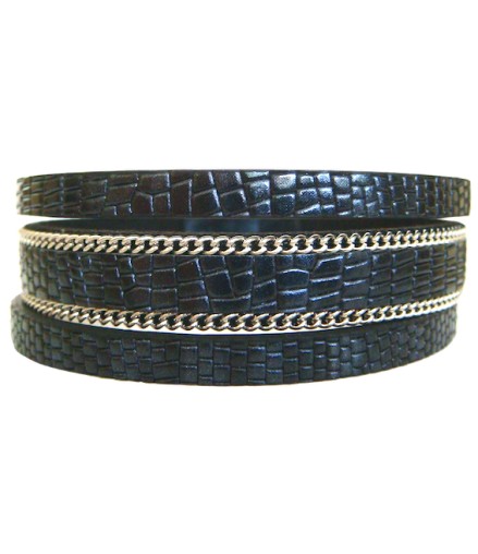 Bracelet wrap 2 tours strass gris